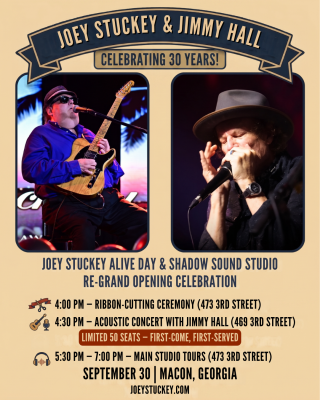 Shadow Sound Studio Grand Re-Opening and 30 Year Celebration for Joey Stuckey Alive Day 2026